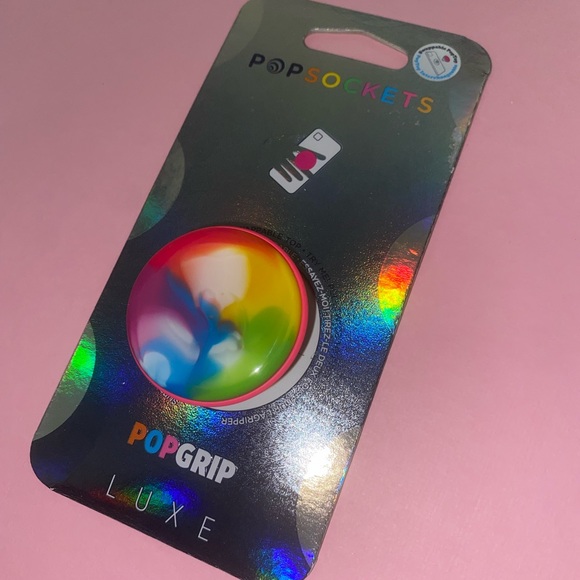 NEW POPSOCKETS POPGRIP LUXE. Color: Swirl Rainbow. GREAT STOCKING STUFFER - Picture 1 of 16